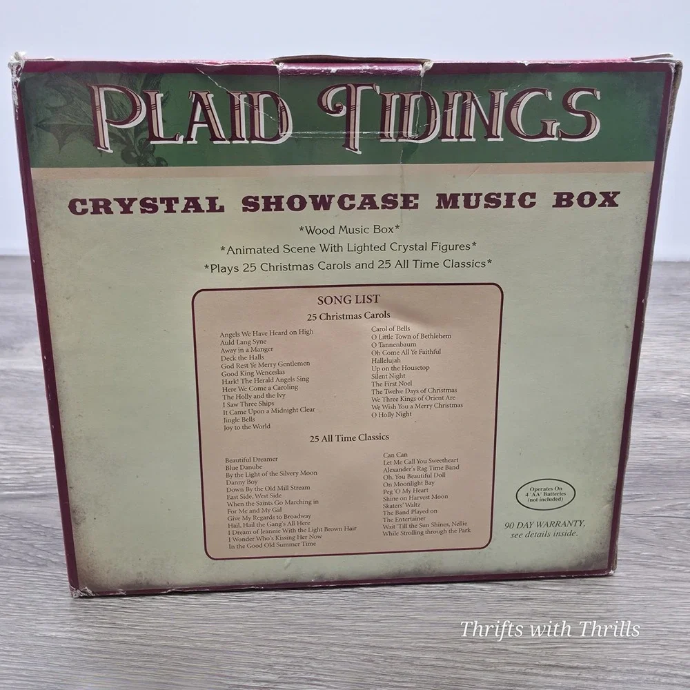 Vintage Crystal Showcase Holiday Music Box With Moving Train, Music, And Lights